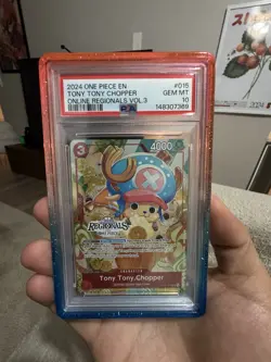 Bandai One Piece CCG Tony Tony.Chopper OP01-015 online Regionals Promo PSA 10 - Image 1