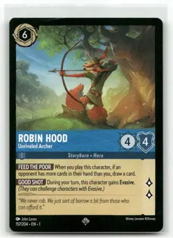 Robin Hood 157/204 Super Rare The First Chapter Lorcana Disney TCG - Image 1
