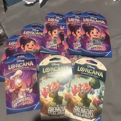 12 Disney Lorcana TCG - Shimmering Skies, Archazias Sleeved Booster Packs Sealed - Image 1