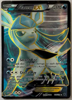 Pokemon TCG Glaceon EX 116/124 Fates Collide Full Art HP - Image 1