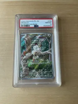 Meowth 106/094 Phantasmal Flames IR Holo PSA 10 EN - Image 1