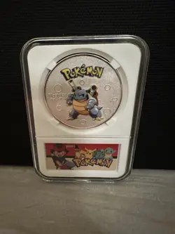 Pokemon Silver Embossed Metal Commemorative Coin Blastoise - Image 1