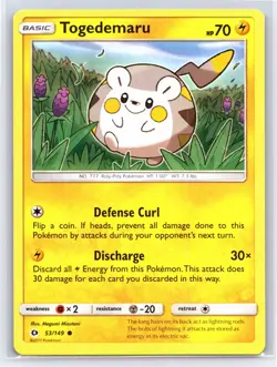 2017 Pokemon TCG - Sun & Moon SM Regular Togedemaru 53/149 - Image 1