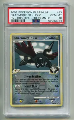 2009 POKEMON PLATINUM SUPREME VICTORS SKARMORY FB CROSSHATCH HOLO #83/147 PSA 10 - Image 1