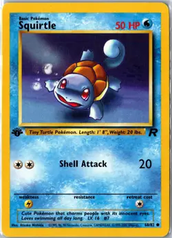 Pokemon Card - Squirtle Team Rocket 68/82 Common 1st Edition HP - Image 1