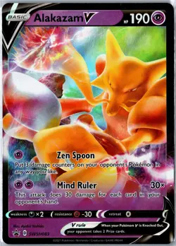 Pokemon TCG - Alakazam V Sword & Shield Promo SWSH083 Promo Holo Near Mint - Image 1