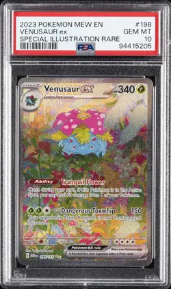 2023 POKEMON MEW EN-151 SPECIAL ILLUSTRATION RARE #198 VENUSAUR EX PSA 10 - Image 1