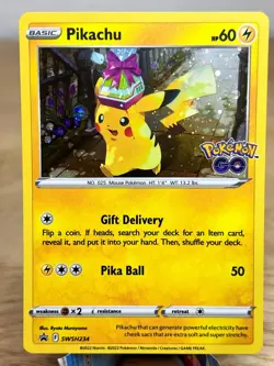Sword & Shield Promo Pikachu SWSH234 Holo Promo Pokemon (Cosmos Holo) NM/M - Image 1