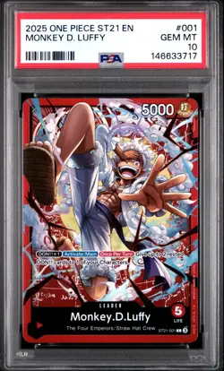 Monkey D Luffy PSA 10 GEM One Piece EX Gear 5 Leader Alt Art ST21 001 ALTERNATE⚓ - Image 1