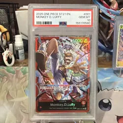 2025 One Piece TCG English ST 21-001 Monkey D Luffy PSA 10 Gem Mt - Image 1