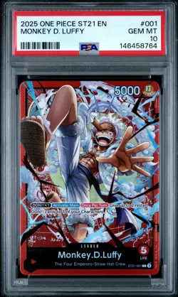 Monkey D Luffy PSA 10 GEM One Piece EX Gear 5 Leader Alt Art ST21 001 ALTERNATE⚓ - Image 1