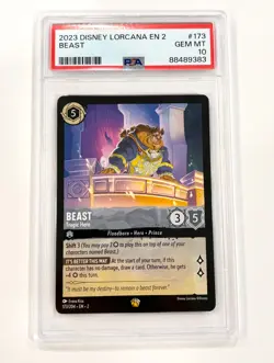 Disney Lorcana Beast Tragic Hero Rise of the Floodborn Legendary #173 PSA 10 - Image 1