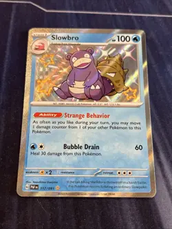 Pokemon TCG Shiny Slowbro Holo Rare Card Paldean Fates 117/091 - Image 1