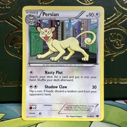 2012 Pokemon PERSIAN Next Destinies COSMOS HOLO SWIRL B&W PROMO Card 81/99 - Image 1