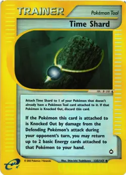 NM (Reverse Holo) Pokemon TIME SHARD Card AQUAPOLIS Set 135/147 Trainer Foil - Image 1