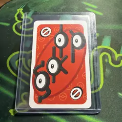 Unown RED Skip Pokemon Mattel Japanese UNO Card NM/MINT - Image 1
