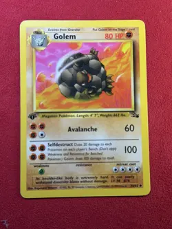 Pokemon Fossil Golem #36/62 1st Edition Card - Image 1