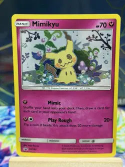 Pokemon TCG Mimikyu SM163 Sun & Moon Promo Holo 70 MP Basic English Card - Image 1