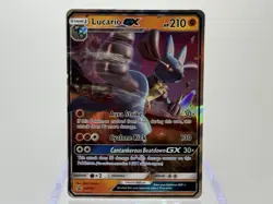 Lucario GX SM100 Sun & Moon Black Star Promo Holo Pokemon Card LP - Image 2