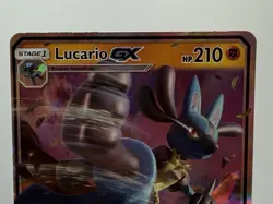 Lucario GX SM100 Sun & Moon Black Star Promo Holo Pokemon Card LP - Image 3