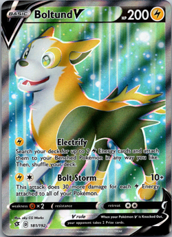 Boltund V 181/192 Rebel Clash Ultra Rare Pokemon Card [NM] - Image 1