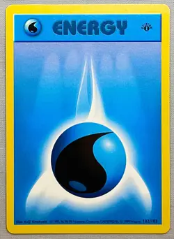 Pokemon 1st EDITION Shadowless Water Energy #102/102 - 1999 Base Set - NM to MT! - Image 1