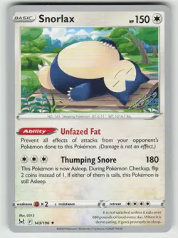 Snorlax 143/196 Rare - 2023 (Gabriel Fernandez) - World Championship Decks NM - Image 1