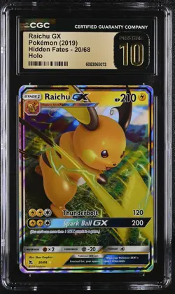 RAICHU GX Hidden Fates Holo Rare #20 CGC Pristine 10 Pokemon [Nostalgium] - Image 1