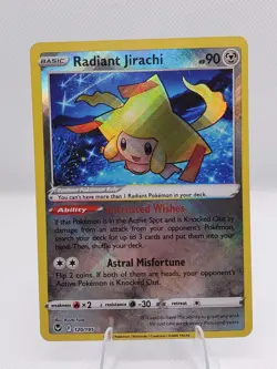 Radiant Jirachi Radiant Rare SWSH12: Silver Tempest Shiny Full Art Holo Pokemon - Image 1