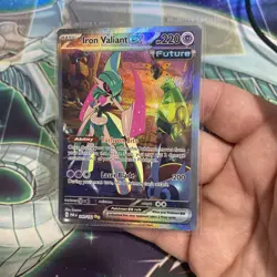 Pokemon TCG Iron Valiant EX Paradox Rift 249/182 Special Illustration Rare NM - Image 2