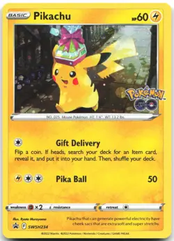 Pikachu SWSH234 Holo Promo Sword & Shield Promo Pokemon Moderately Played - Image 1