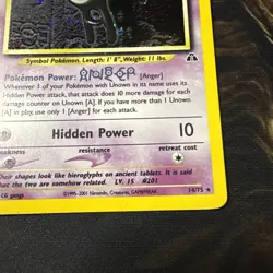 Pokemon Unown A 14/75 Holo Neo Discovery Unlimited 2001 - Image 4
