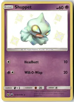 Shuppet, Pokemon Hidden Fates: Shiny Vault Shiny Holo Rare, SV16/SV94 NM - Image 1