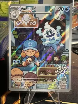 Pokemon TCG Vanillish Paradox Rift 190/182 Holo Illustration Rare Festive Stamp - Image 1