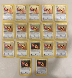 2000 WOTC POKEMON LEAGUE EEVEE #11 BLACK STAR HOLO PROMO LOT OF 17 W/ SWIRLS C - Image 1