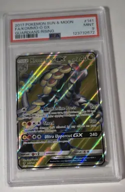 Pokemon Kommo-o GX 141/145 Guardians Rising Sun & Moon FULL ART PSA 9 - Image 1