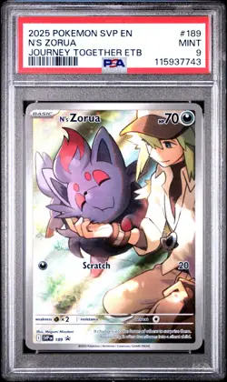 2025 Pokemon Svp En-Sv Black Star Promo N'S Zorua Journey Together Etb PSA 9 - Image 1