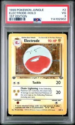 1999 POKEMON JUNGLE #2 ELECTRODE-HOLO 1ST EDITION PSA VG 3 - Image 1