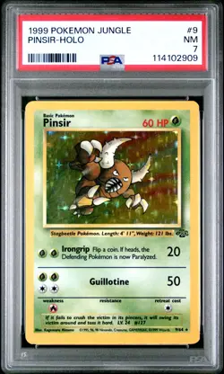 1999 POKEMON JUNGLE #9 PINSIR-HOLO PSA NM 7 - Image 1