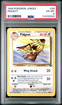 1999 POKEMON JUNGLE #24 PIDGEOT PSA EX-MT 6 - Image 1