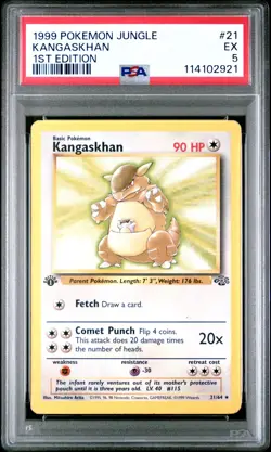 1999 POKEMON JUNGLE #21 KANGASKHAN 1ST EDITION PSA EX 5 - Image 1