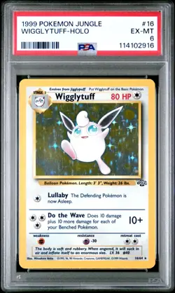 1999 POKEMON JUNGLE #16 WIGGLYTUFF-HOLO PSA EX-MT 6 - Image 1
