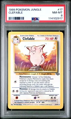 1999 POKEMON JUNGLE #17 CLEFABLE PSA NM-MT 8 - Image 1
