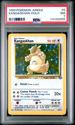 1999 POKEMON JUNGLE #5 KANGASKHAN-HOLO PSA NM 7 - Image 1