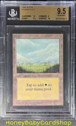 MTG Limited Edition Alpha 1993 Plains (B) BGS 9.5 GEM MINT Old School 93/94 - Image 1