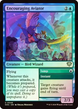 NM Foil Encouraging Aviator, MTG, Secrets of Strixhaven, Magic, 46 - Image 1