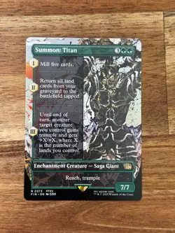 Final Fantasy Summon: Titan Borderless non foil Magic MTG FIN373 - Image 1
