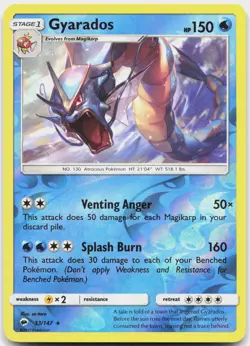 Gyarados 33/147 Holo Rare Burning Shadows Pokemon Reverse Holo Near Mint - Image 1