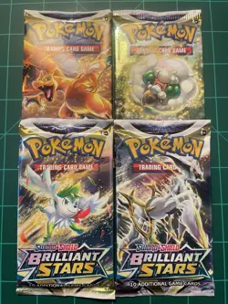 Pokemon TCG Brilliant Stars Booster Packs, 4 Art Set - Image 1