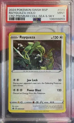 Pokemon TCG: Rayquaza SWSH029 Sword & Shield Crown Zenith Black Star Promo PSA 9 - Image 1